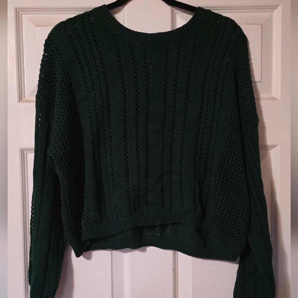 Forever 21 Dark Green Crew Neck Sweater